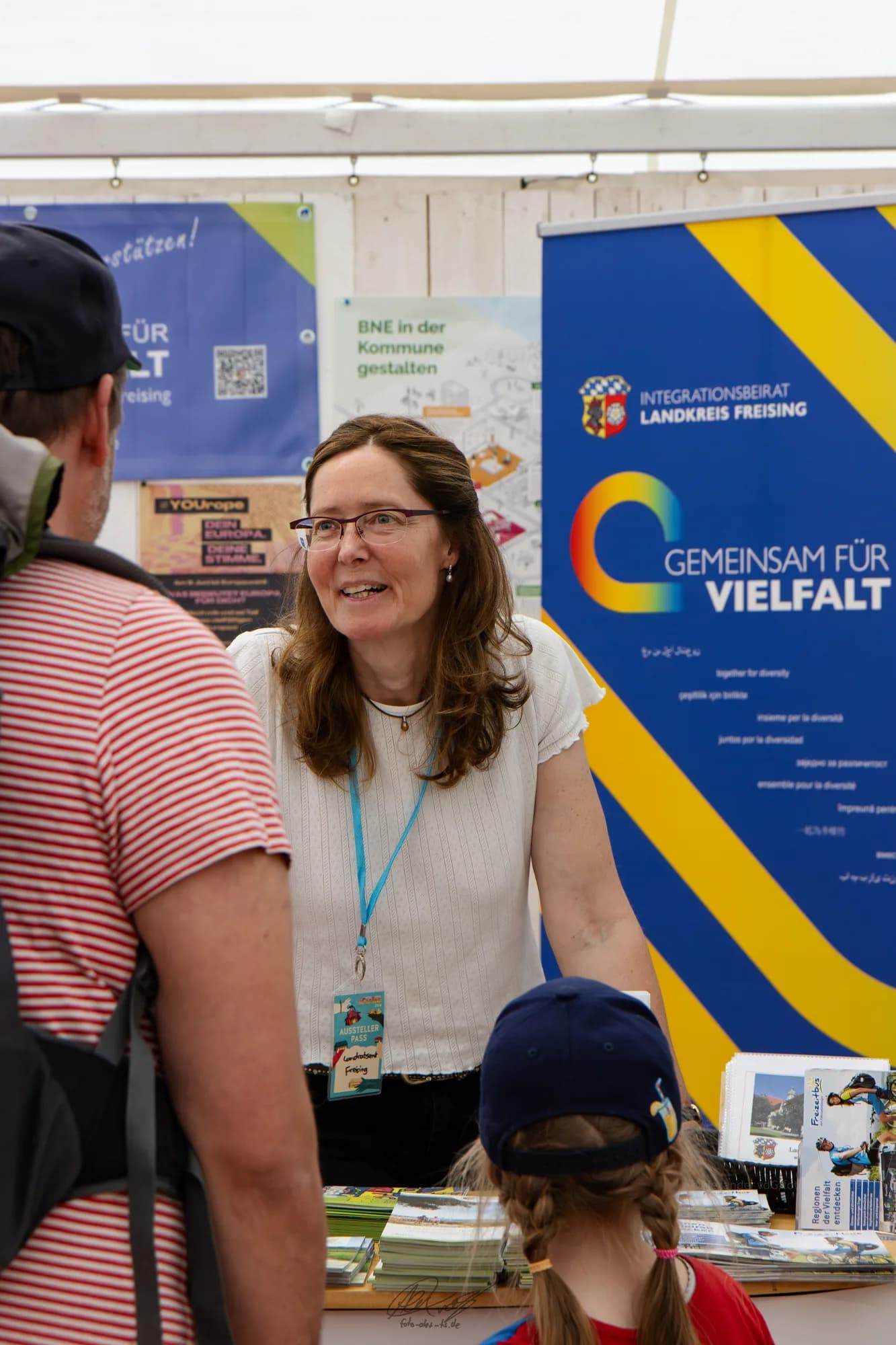 A community outreach booth promoting diversity and inclusion at the festival.