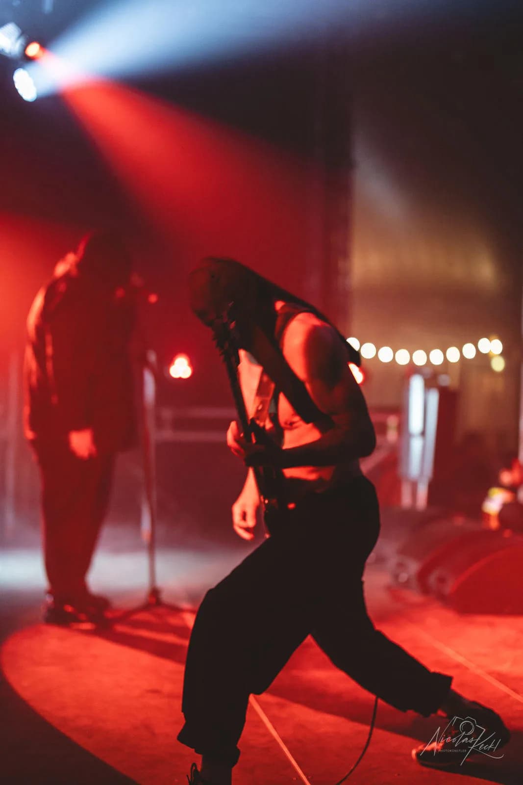 Singer Red Stage Lights