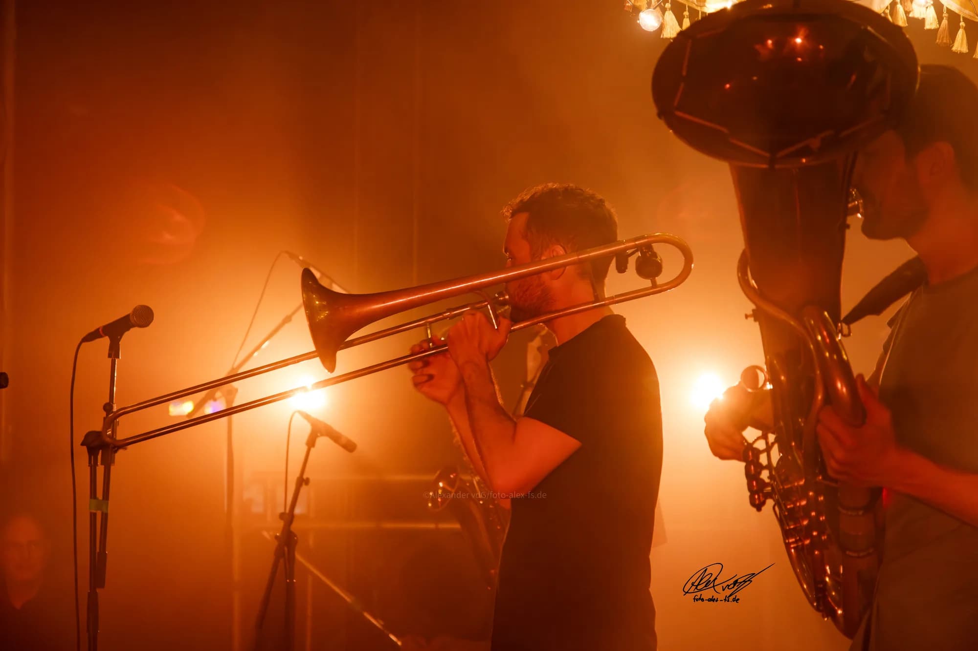 Trombone Musician Orange Stage