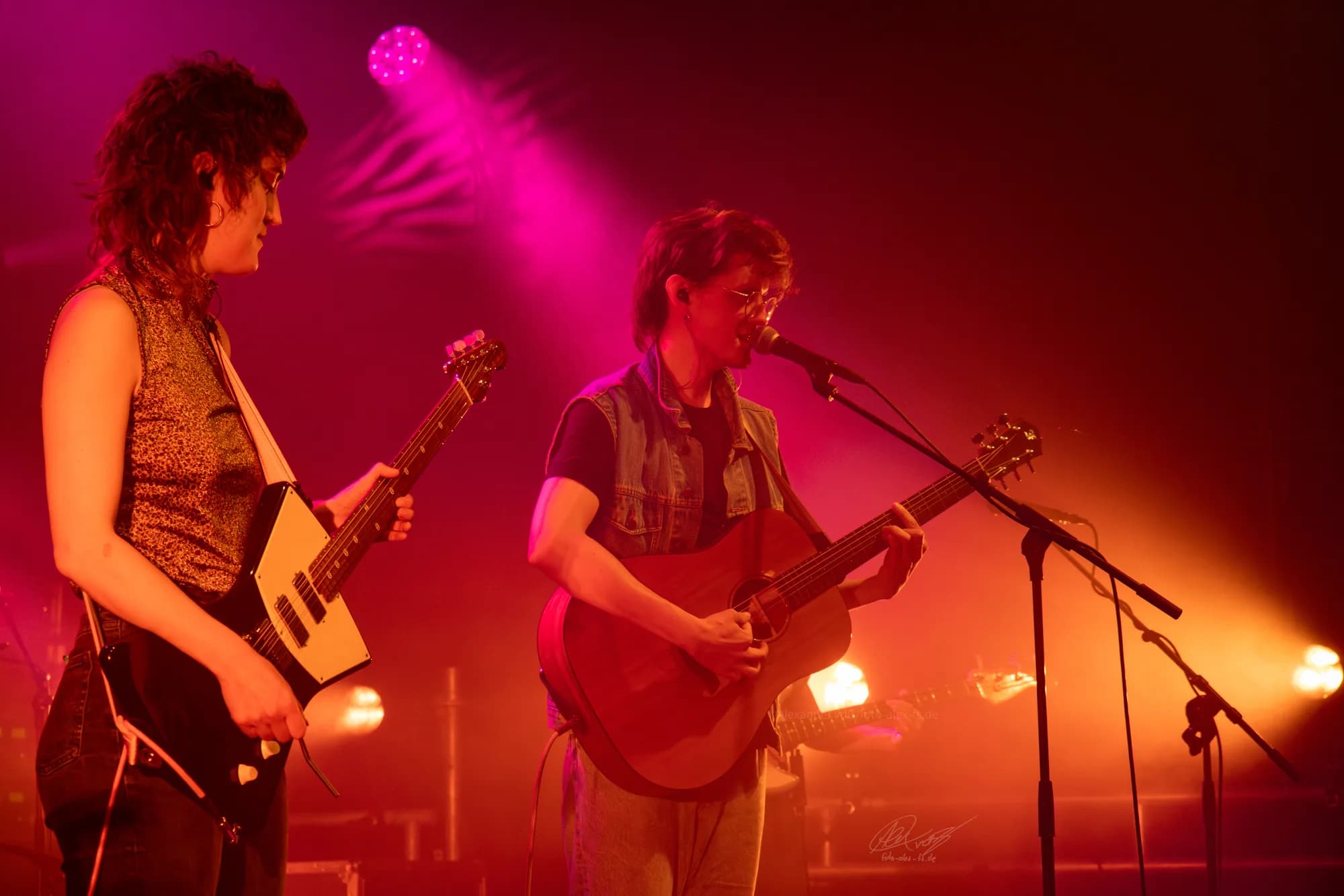Two Guitarists Magenta Lights